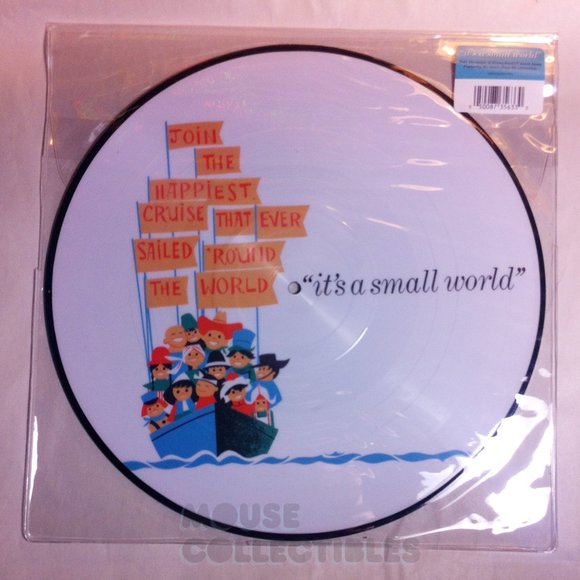 Disney Parks it's a small world Vinyl Record Picture Disc Attraction Soundtrack - Picture 1 of 9